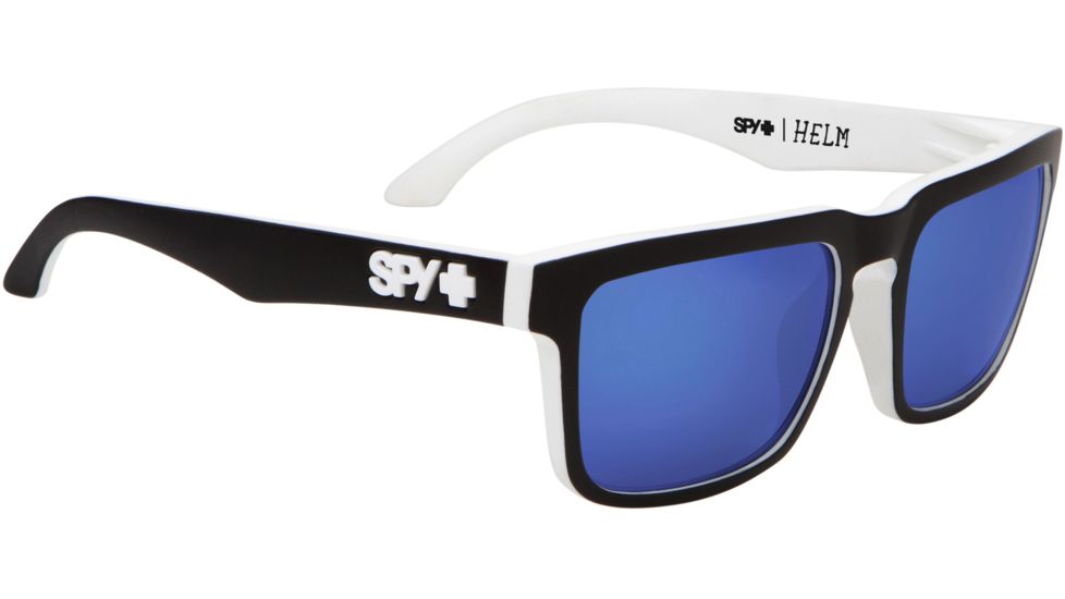 Spy Optic Helm Sunglasses - Whitewall Frame and Grey W/Navy Spectra Lens 673015809121