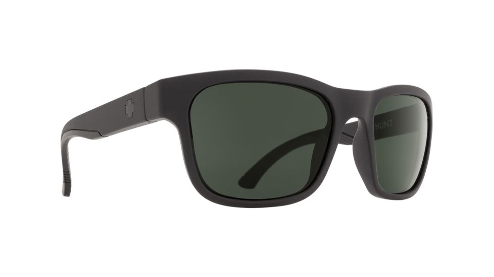 Spy Optic Hunt Sunglasses, Matte Black Frame, Happy Glass Gray Polar Lens, Polarized, 673469374484