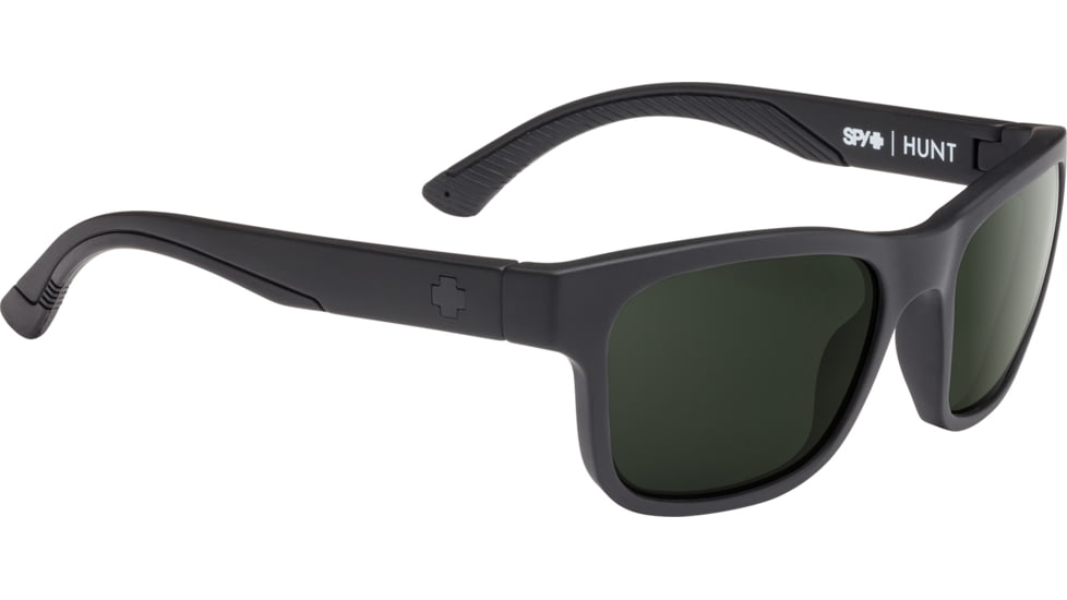 Spy Optic Hunt Sunglasses, Matte Black Frame, Happy Gray Green Polar Lens, Polarized, 673469374864