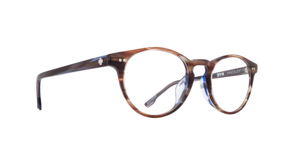 Spy Optic Kingsley Progressive Prescription Eyeglasses, Mocha Blue Stripe Frame, 573473308000PR