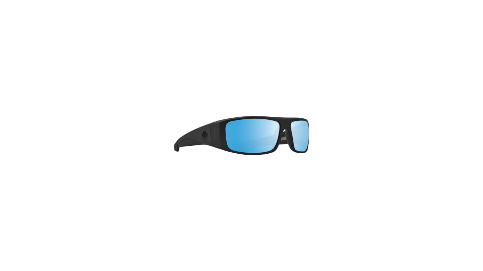 Spy Optic Logan Matte Sunglasses w/ Ice Blue Spectra Mirror, Black, One Size, 120728