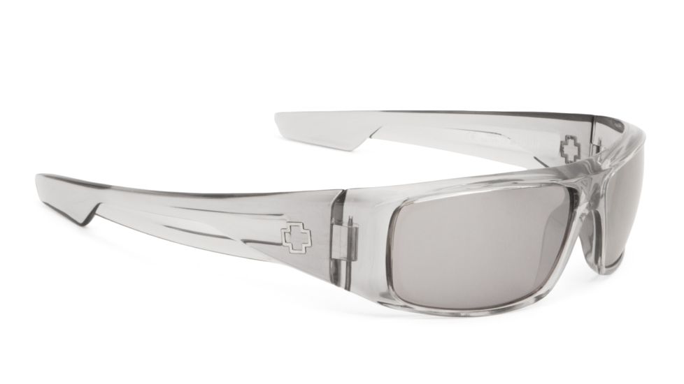 Spy Optic Logan Single Vision Prescription Sunglasses, Clear Smoke Frame, Gray W/Silver Mirror Lens-670939204143SV