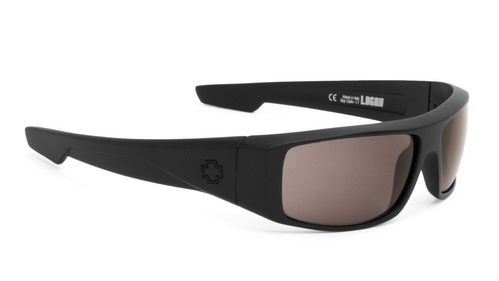 Spy Optic Logan Single Vision Prescription Sunglasses, Matte Black Frame, Gray Lens-670939374129SV