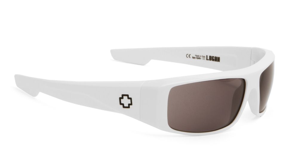 Spy Optic Logan Single Vision Prescription Sunglasses, White Frame, Gray Lens-670939638129SV