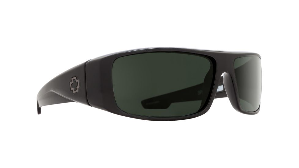 Spy Optic Logan Sunglasses, Black Frame, Happy Grey Green Polar Lens 670939038864