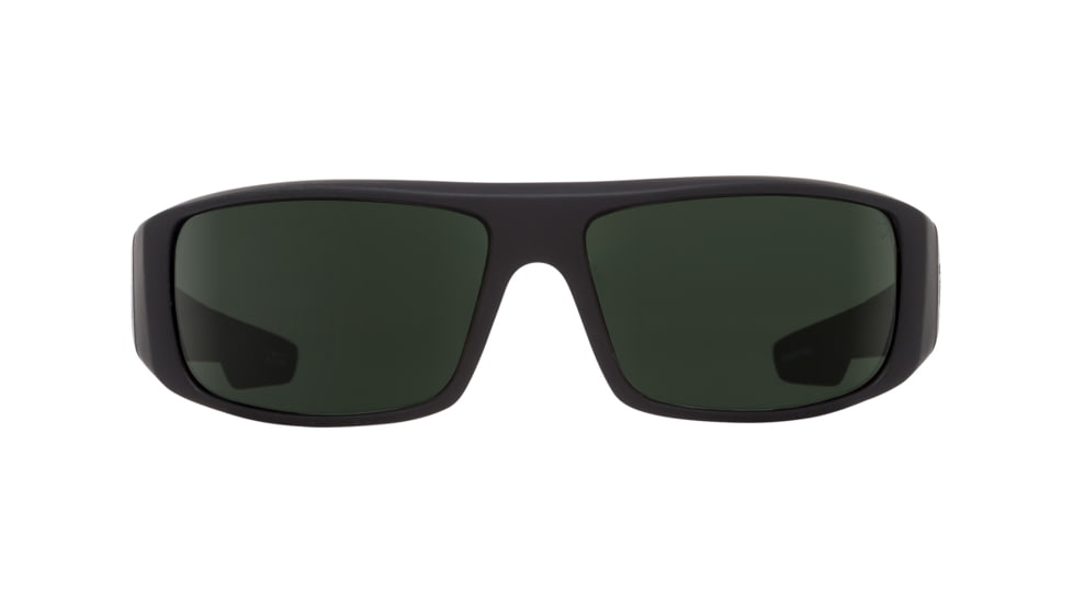 Spy Optic Logan Sunglasses, Soft Matte Black Frame, Happy Grey Green Polar Lens 670939973864