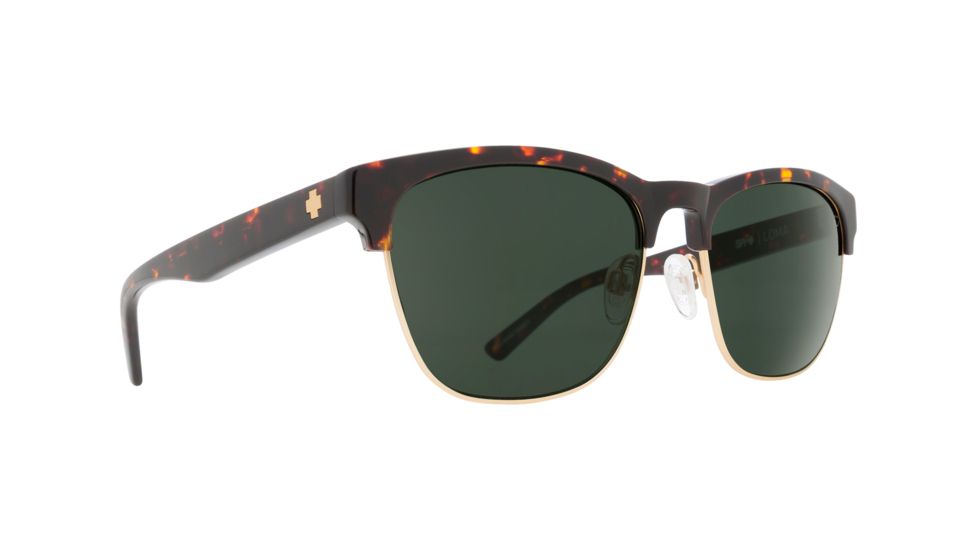 Spy Optic Loma Sunglasses, Dark Tortoise/Matte Gold Frame, Happy Gray/Green Lens, 873498759863
