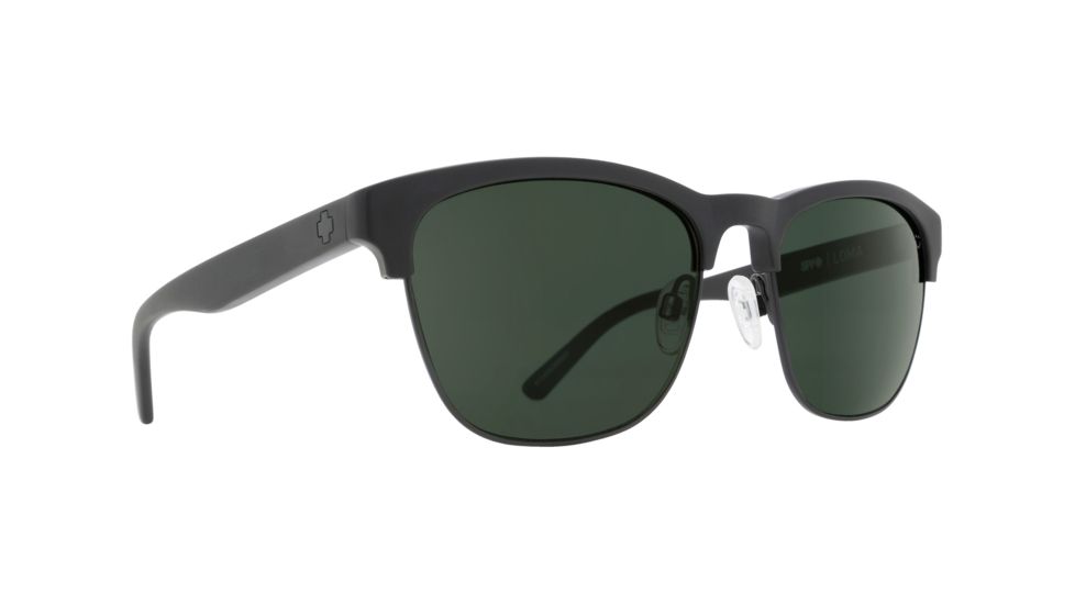 Spy Optic Loma Sunglasses, Matte Black/Black Frame, Happy Gray/Green Lens, 873498108863
