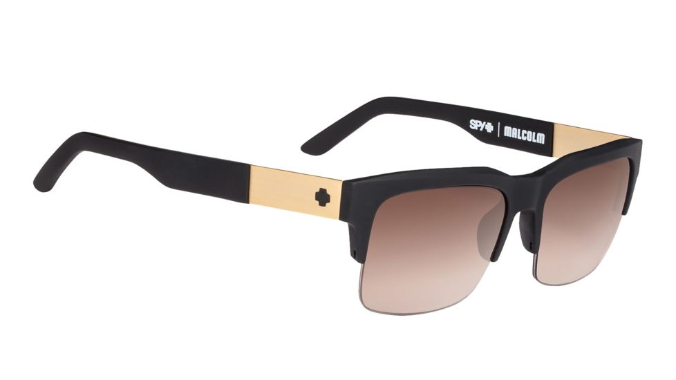 Spy Optic Malcolm Single Vision Prescription Sunglasses, Soft Matte Black Frame, 673246973355SV
