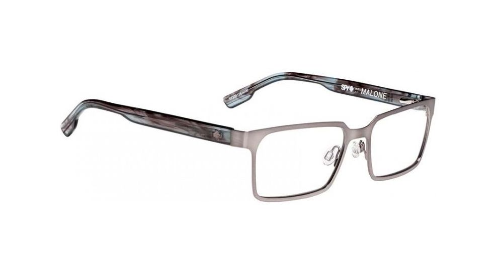 Spy Optic Malone Single Vision Prescription Eyeglasses, Brushed Gunmetal/Gray Smoke Frame, 573351965000SV