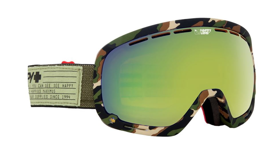 Spy Optic Marshall Ski Goggles - FatigueFrame, Happy Yellow W/ Green Spectra &amp; Happy Gray Green W/ Silver Mirror Lens, 313013652391