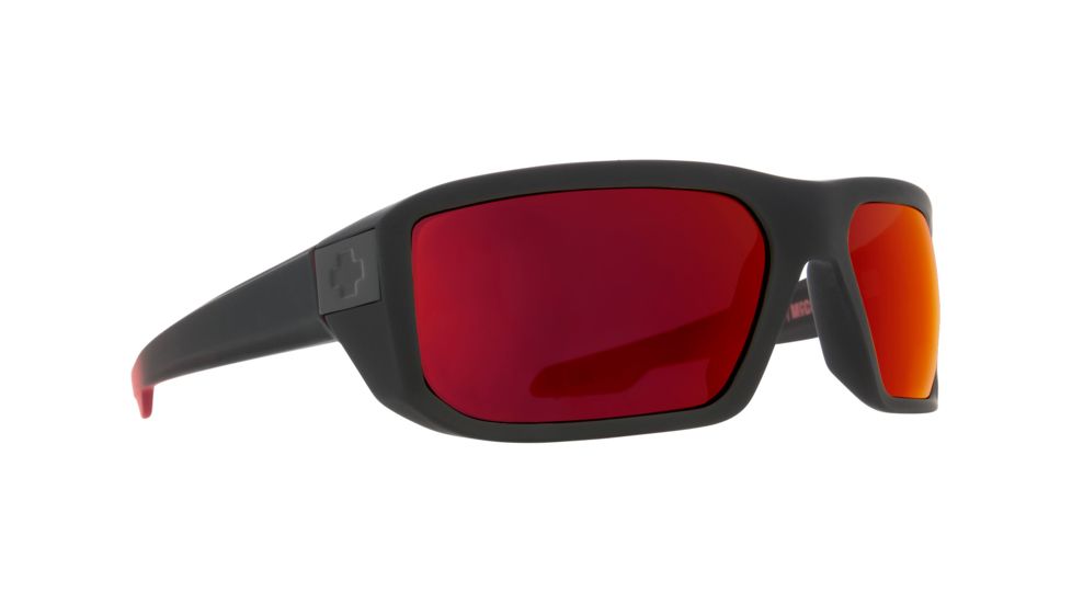 Spy Optic Mccoy Progressive Prescription Sunglasses, Soft Matte Black/Red Fade Frame, 673012803673PR