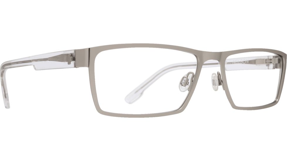 Spy Optic Nelson Progressive Prescription Eyeglasses, Matte Silver/Crystal Frame, 573444627000PR