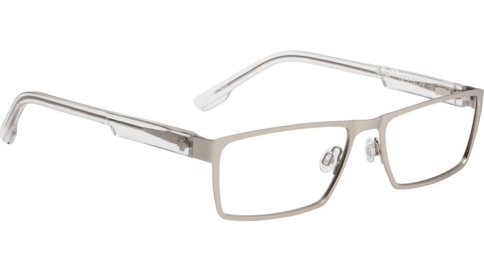 Spy Optic Nelson Progressive Prescription Eyeglasses, Matte Silver/Crystal Frame, 573444627000PR