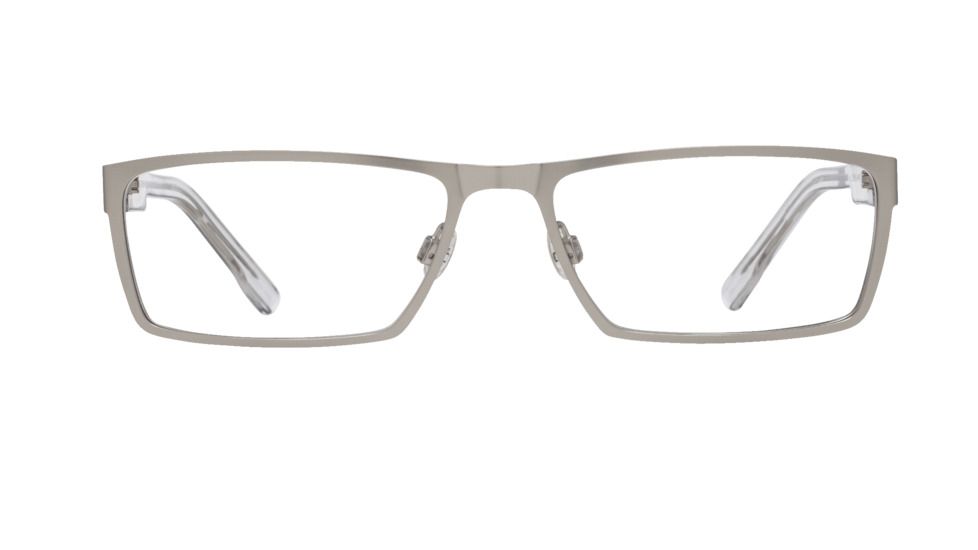 Spy Optic Nelson Progressive Prescription Eyeglasses, Matte Silver/Crystal Frame, 573444627000PR