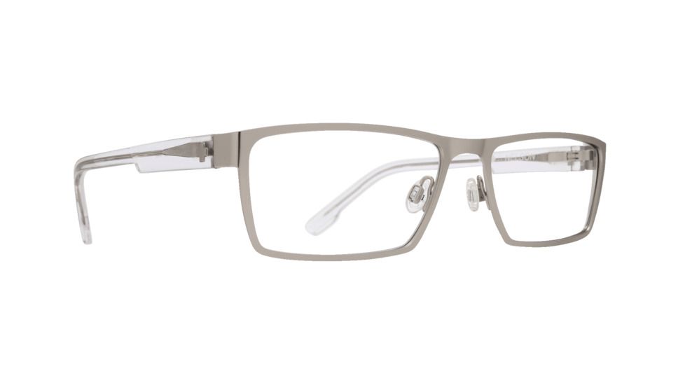 Spy Optic Nelson Progressive Prescription Eyeglasses, Matte Silver/Crystal Frame, 573444627000PR