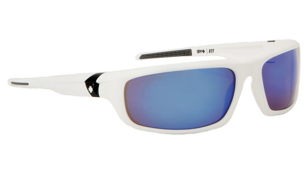 Spy Optic OTF Sunglasses, Matte White Frame, Bronze w/ Blue Spectra Lens 673018396077