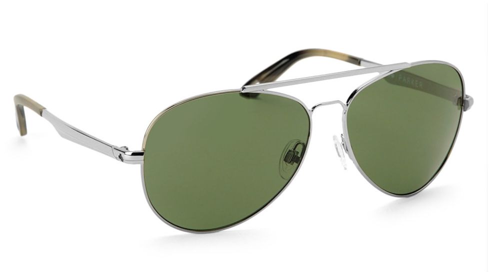Spy Optic Parker Sunglasses w/ Silver Frame &amp; Grey Green Polarized Lens