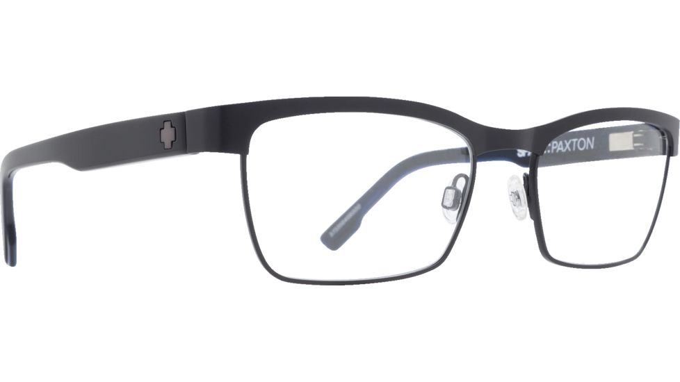 Spy Optic Paxton Progressive Prescription Eyeglasses, Matte Black/Black Blue Horn Frame, 573356456000PR