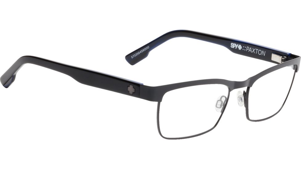 Spy Optic Paxton Progressive Prescription Eyeglasses, Matte Black/Black Blue Horn Frame, 573356456000PR