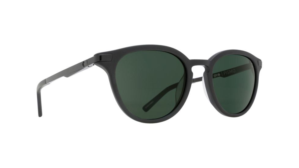 Spy Optic Pismo Eyewear - Unisex - Sunglasses, Matte Black Frame, Happy Gray Green Polar Lens, Polarized, 873501374864