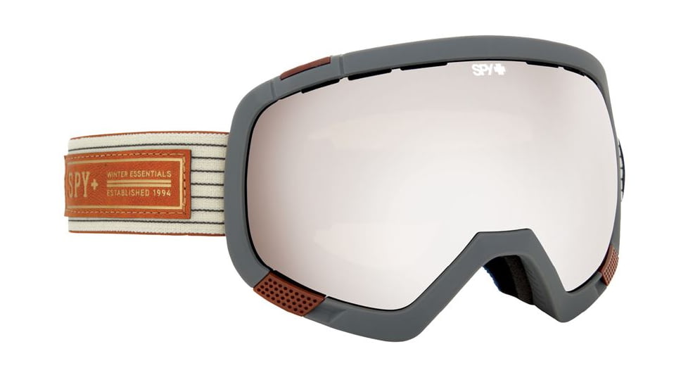 Spy Optic Platoon Ski Goggles - Heritage WhiteFrame, Bronze W/ Silver Mirror &amp; Persimmon Contact Lens, 312012646846