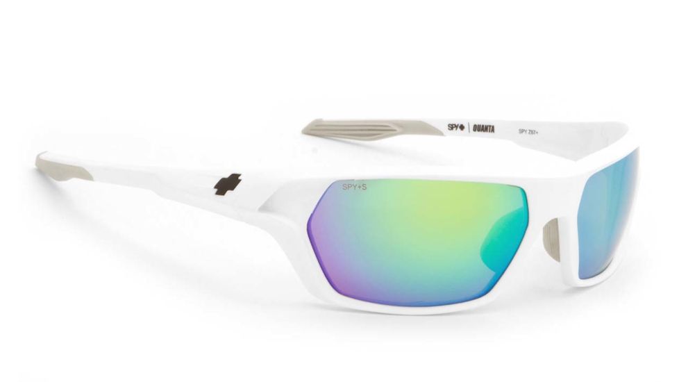 Spy Optic Quanta Bifocal Prescription Sunglasses, Matte White Frame, Bronze w/Green Spectra Lens-673014396815BI