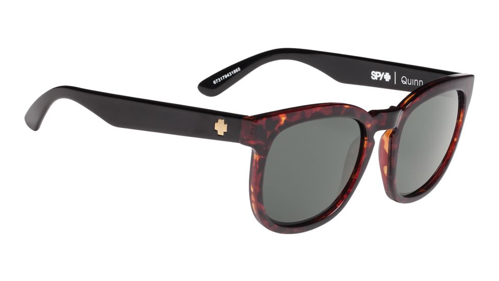 Spy Optic Quinn Single Vision Prescription Sunglasses, Alana Dark Tortoise/Black Frame, 673179422863SV