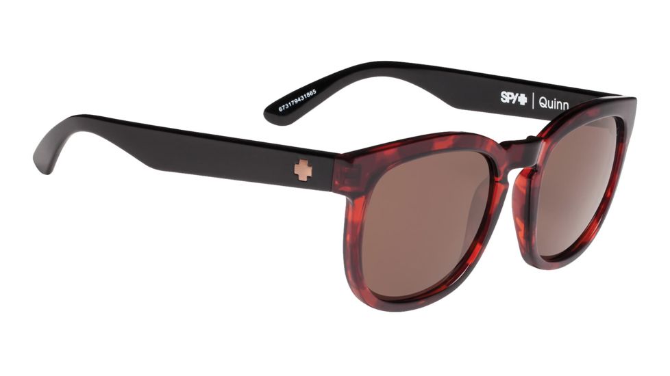 Spy Optic Quinn Single Vision Prescription Sunglasses, Alana Red Tortoise/Black Frame, 673179431865SV