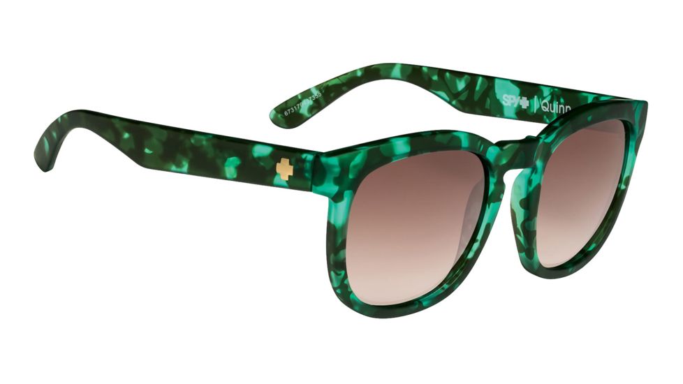 Spy Optic Quinn Single Vision Prescription Sunglasses, Soft Matte Green Tortoise Frame, 673179437355SV