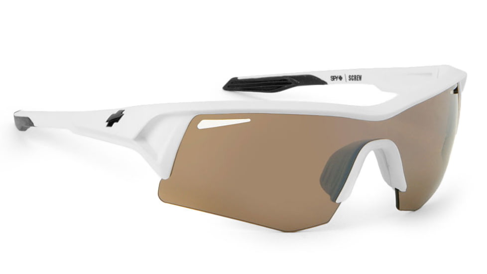 Spy Optic Screw Sunglasses w/ Matte White Frame &amp; Bronze Black Mirror Lens