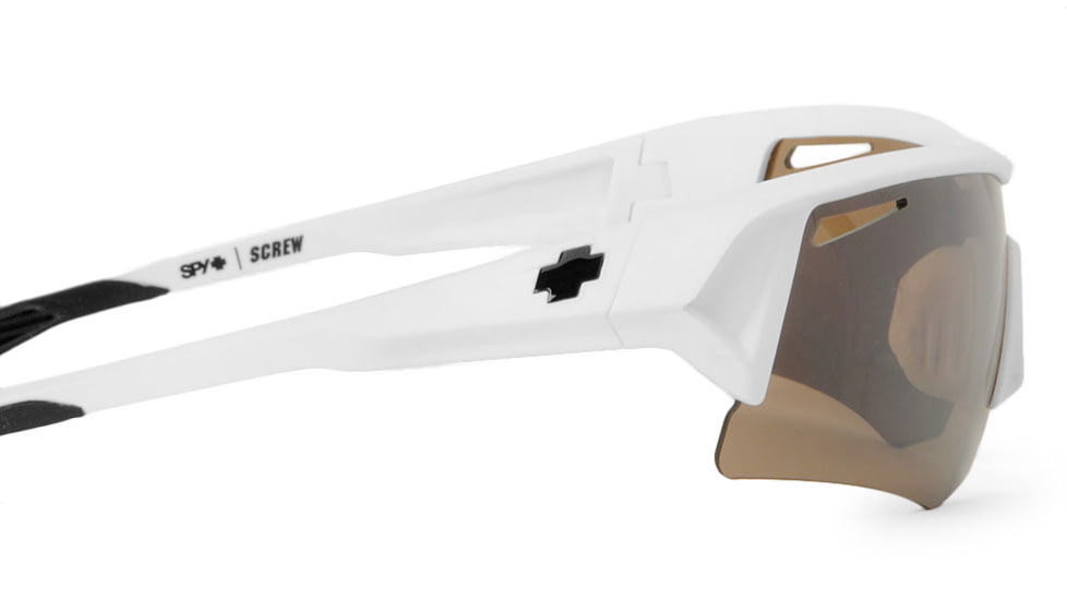 Spy Optic Screw Sunglasses w/ Matte White Frame &amp; Bronze Black Mirror Lens