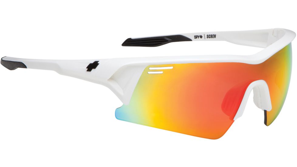 Spy Optic Screw Sunglasses - Matte White Frame and Bronze W/ Red Spectra Lens 673019396083