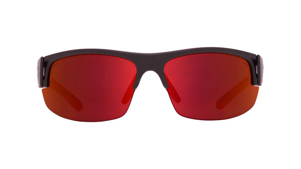 Spy Optic Sprinter Sunglasses, Matte Black Ansi Rx Frame, Happy Gray/Green w/Red Flash Lens, 673502243673