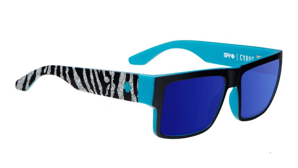 Spy Optic Cyrus Single Vision Prescription Sunglasses, Livery Black Frame, Happy Bronze w/Dark Blue Spectra Lens-673180781317SV