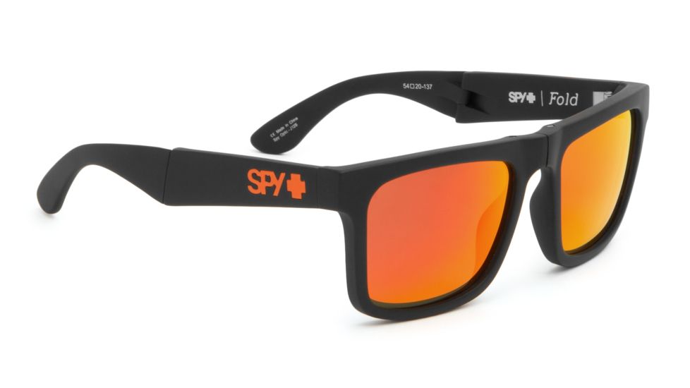 Spy Optic The Fold Single Vision Prescription Sunglasses, Matte Black Frame, Bronze W/ Red Spectra Lens-673174374083SV