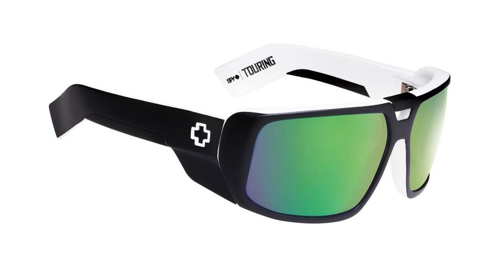 Spy Optic Touring Sunglasses, Whitewall Frame, Happy Bronze W/ Green Spectra Lens 670795209225