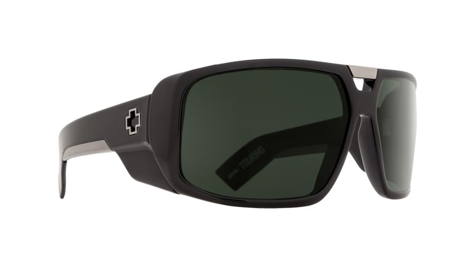 Spy Optic Touring Sunglasses, Black Frame, Happy Grey Green Lens 670795038863