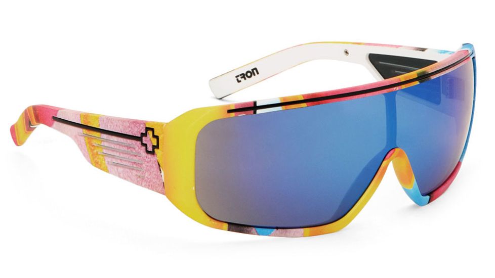 Spy Optic Tron Sunglasses w/ MC 93 Helmet Frame &amp; Grey Blue Spectra Mirror Lens