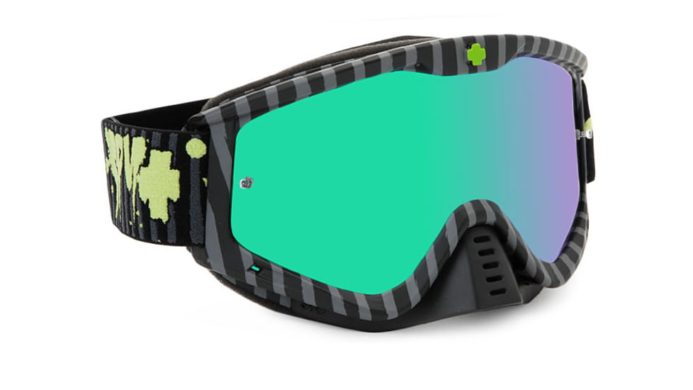Spy Optic Whip MX Goggles w/ Horrorific Frame &amp; Smoke Green Spectra Mirror Antifog Lens w/ Posts