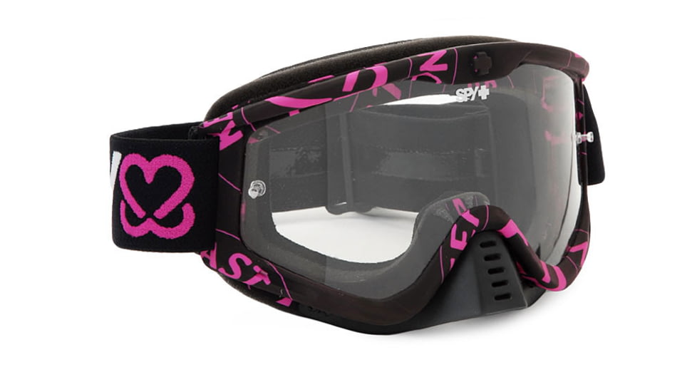 Spy Optic Whip MX Goggles w/ Spy + Keep A Breast Frame &amp; Clear Antifog Lens w/ Posts