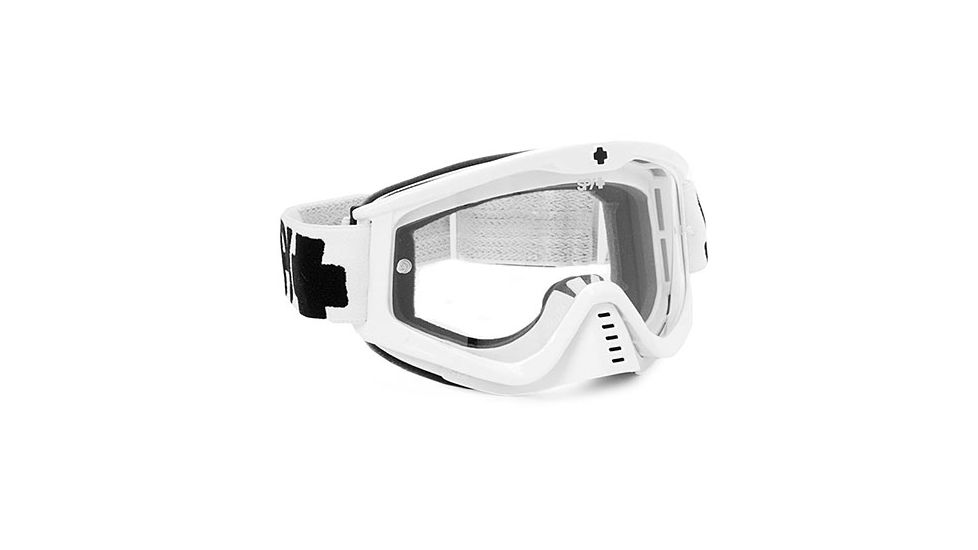 Spy Optic Whip MX Goggles, White Enduro Frame, Dual Clear Antifog Lens 320791683115