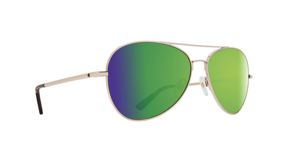 Spy Optic Whistler Sunglasses, Gold Frame, Happy Bronze W/ Green Spectra Lens, 673424274225