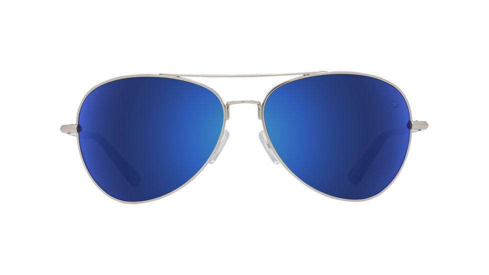 Spy Optic Whistler Sunglasses, Silver Frame, Happy Gray Green W/ Dark Blue Spectra Lens, 673424566503