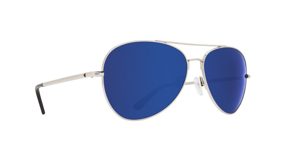 Spy Optic Whistler Sunglasses, Silver Frame, Happy Gray Green W/ Dark Blue Spectra Lens, 673424566503