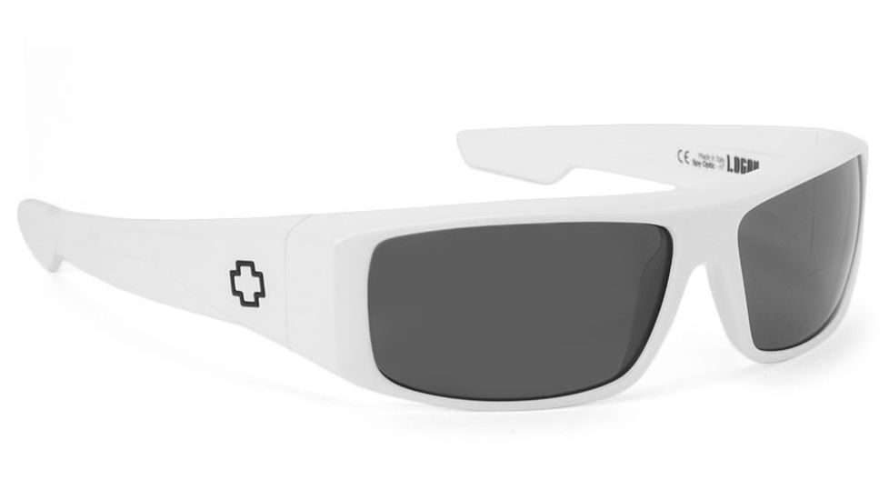 Spy Optics Logan Sunglasses with White Frame / Grey Polarized Lenses 670939638135