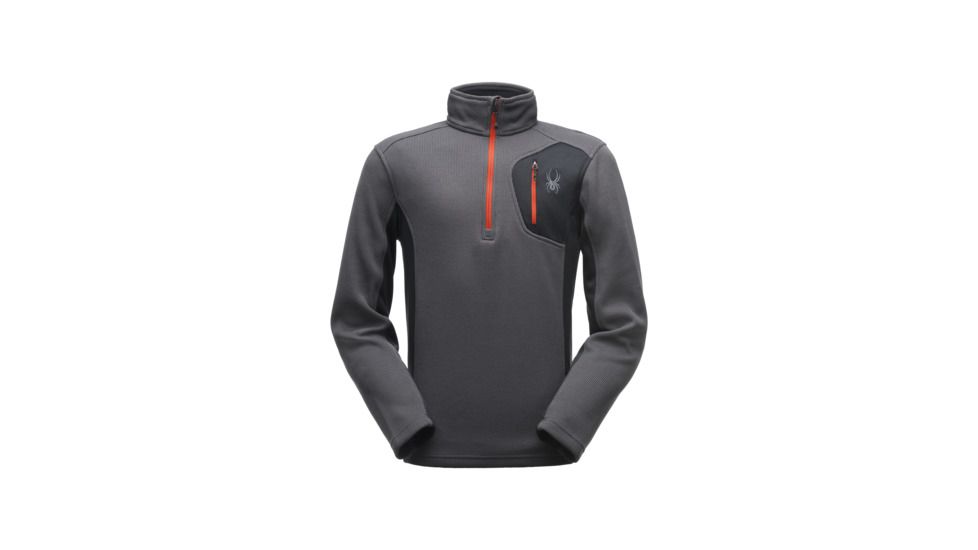 Spyder Bandit Half Zip Stryke Jacket - Mens, Polar/Black/Red, Large, 181388069555P