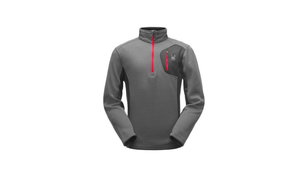 Spyder Bandit Half Zip Stryke Jacket - Mens, Polar/Black/Red, Large, 181388069555P