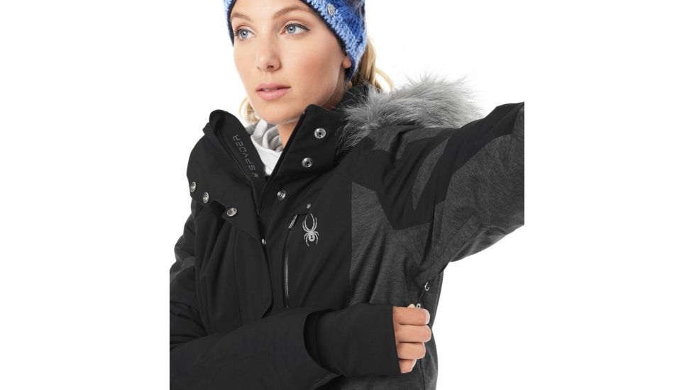 Spyder Meribel Faux Fur Jacket - Womens, Black/Black, 6, 182716001006P