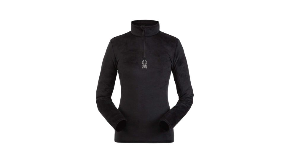 Spyder Shimmer Bug Zip T-Neck Top - Womens, Black, Large, 194091001L